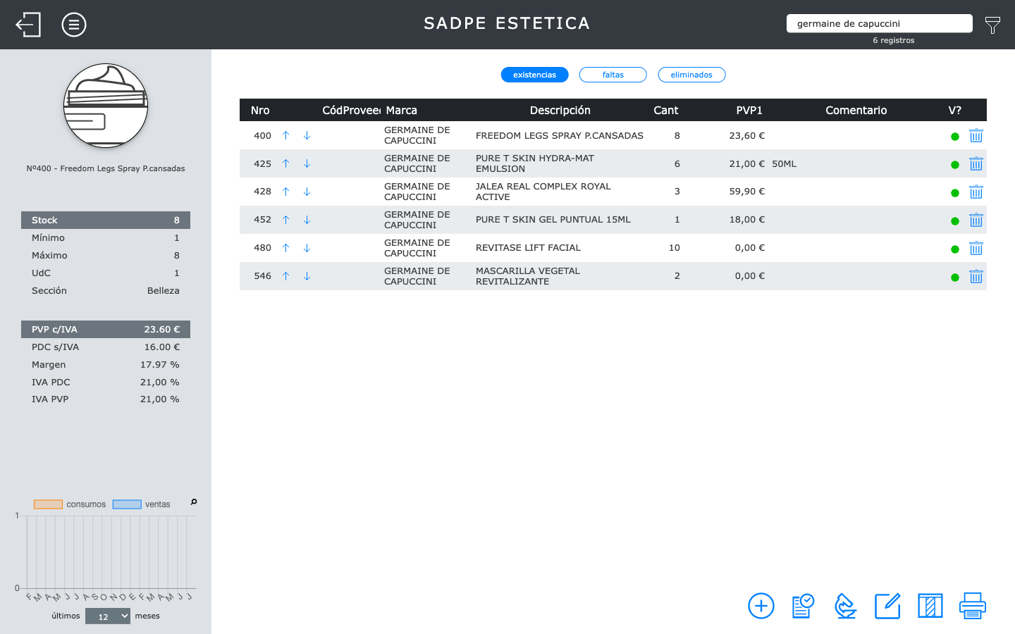 Module de stock et de contrôle d'inventaire de SaDPe Fusion
