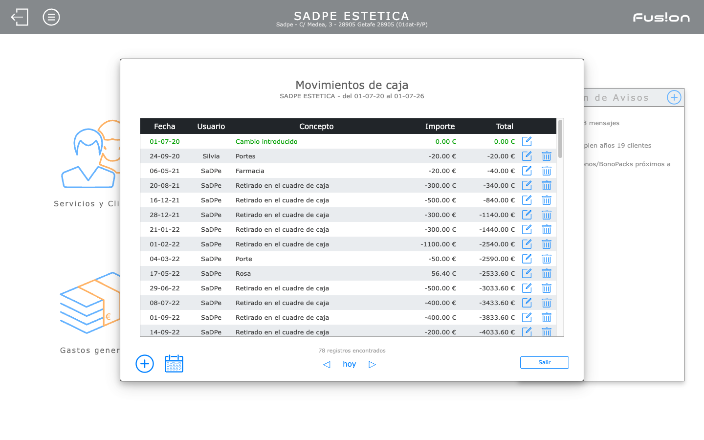 Mouvements de caisse et facturation dans SaDPe Fusion